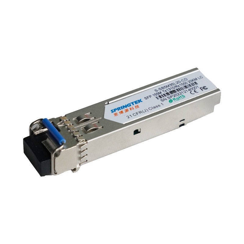 WDM 20km de Optische Zendontvanger 155Mb/s TX1310nm/RX1550nm LC van BIDI SFP voor SM-Vezelkanaal