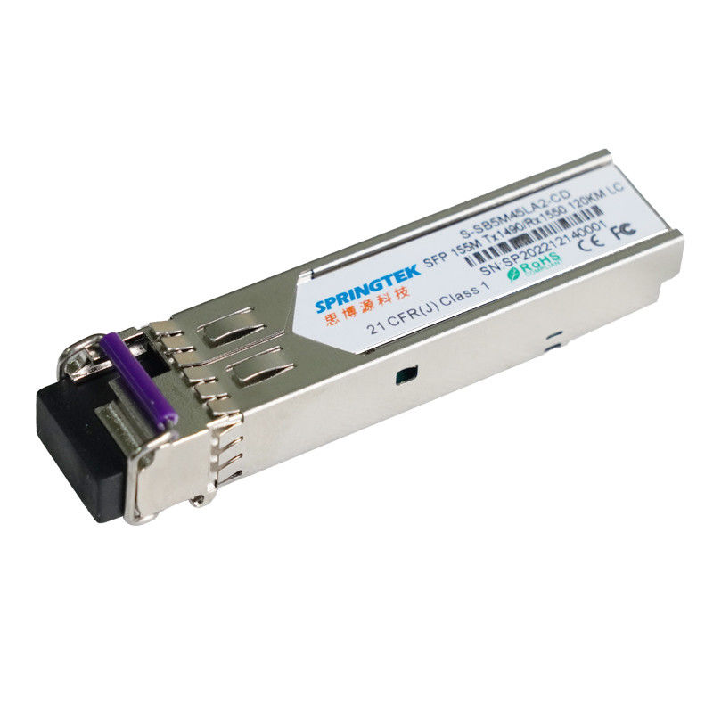 Springtektx1490nm Rx1550nm DFB Laser 155M Single Mode Bidi SFP 120km Ultralange afstand LC 155M SFP