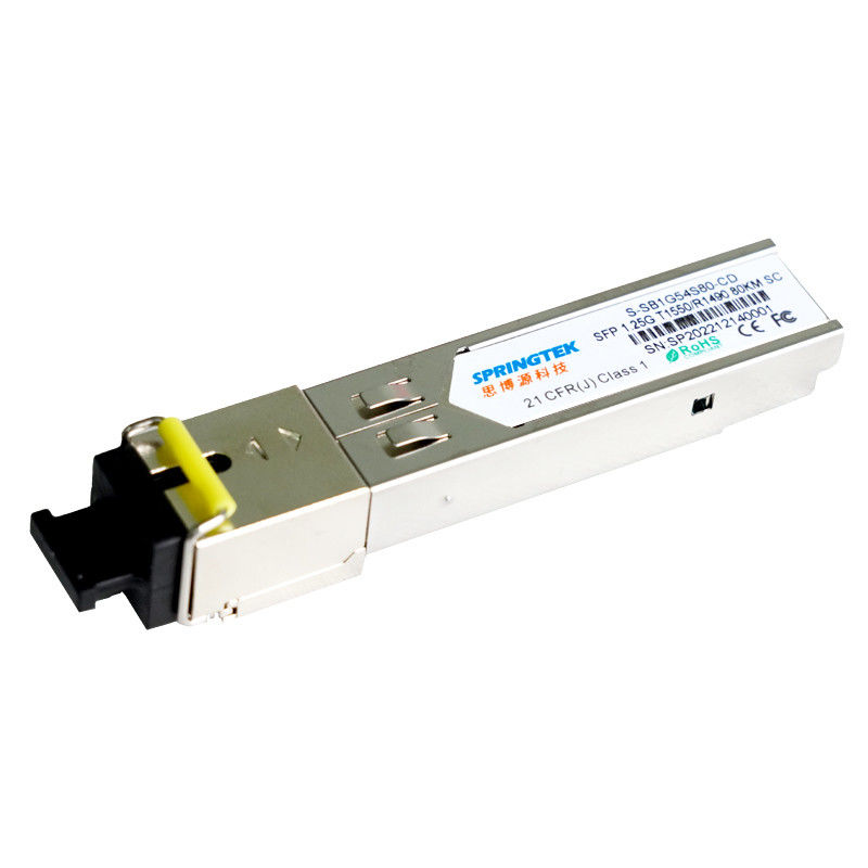 Compatibele de Zendontvangermodule T1550/R1490nm 80km van Cisco 1.25G BIDI SFP met DDM-de Module van Sc