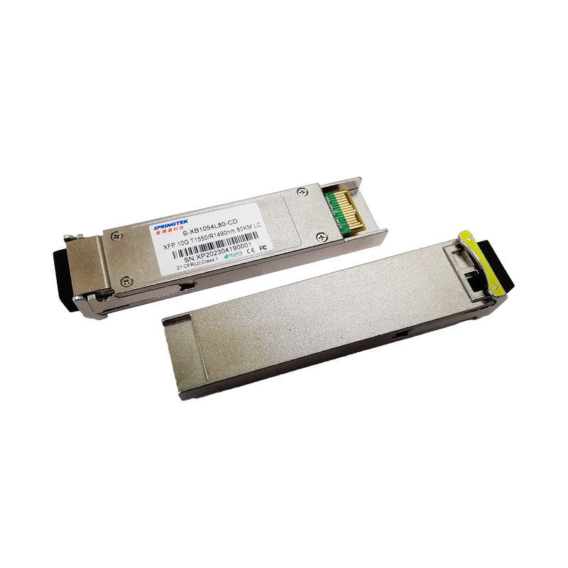 WDM 10G Xfp 80km de Simplexlc DDM Compatibele Mikrotik Jeneverbes Bidi 80km van 1550/1490nm SM